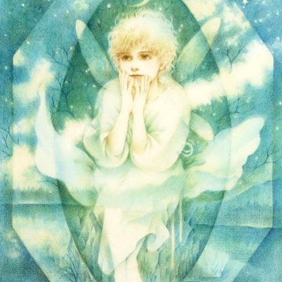 きたのじゅんこの絵画作品　タイトルは、夜の音　Sounds of the night